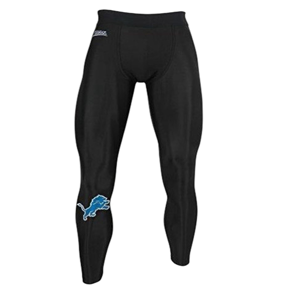 Zumbaz Other - Zubaz Mens Small NFL Team Apparel Detroit Lions Leggings Stretch Solid Black